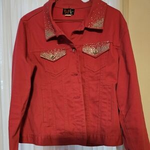 Pink L. Embellished Women's Jacket Large